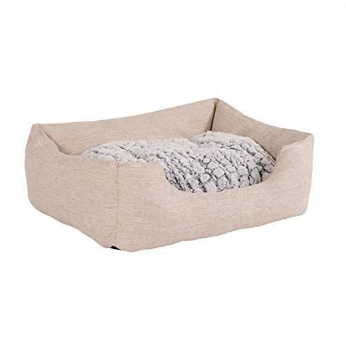 Lit pour chien - dibea - db00730 - beige - 60 x 50 cm - coussin réversible