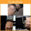 Black Matte Stone Beaded Bracelet Set For Men Women Handmade Geometric Fashion Jewelry