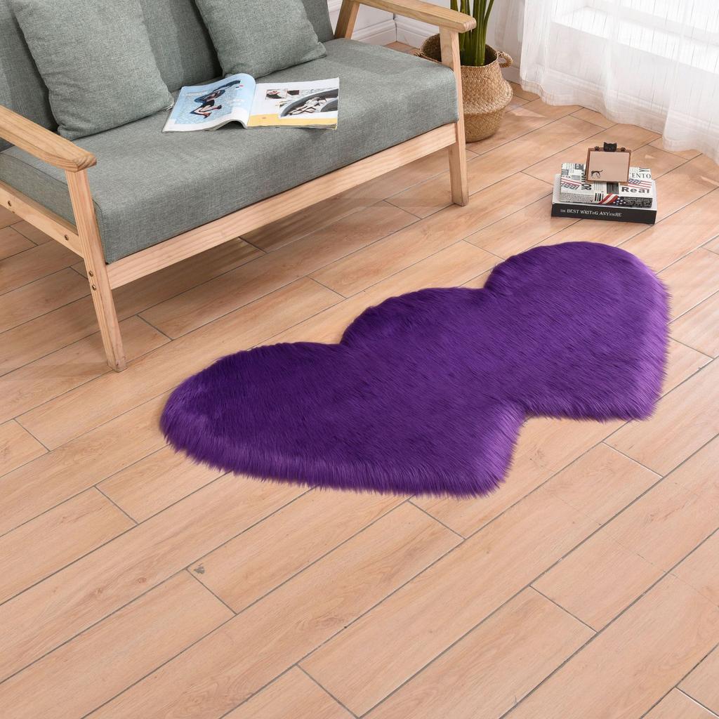 Double Heart Shape Carpets Soft Plush Doormat Floor Non Slip Rugs Living Room Sofa Plush Carpet Bedroom Cover Mattress