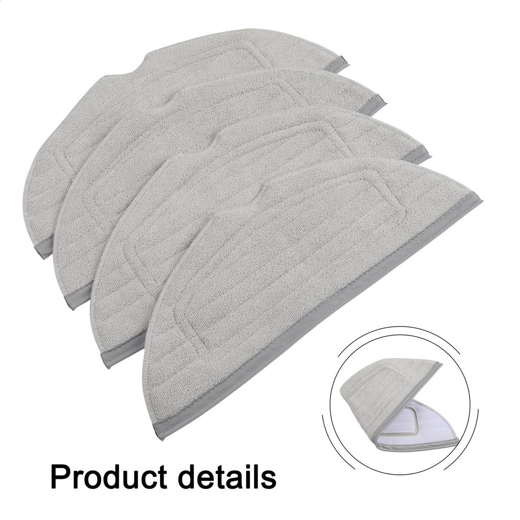 Home Cleaning Grey Robot Vacuum Accessory Robot Vacuum Mop Cloth Set Home Hygiene Microfiber Mop Cloths Efficient Mopping