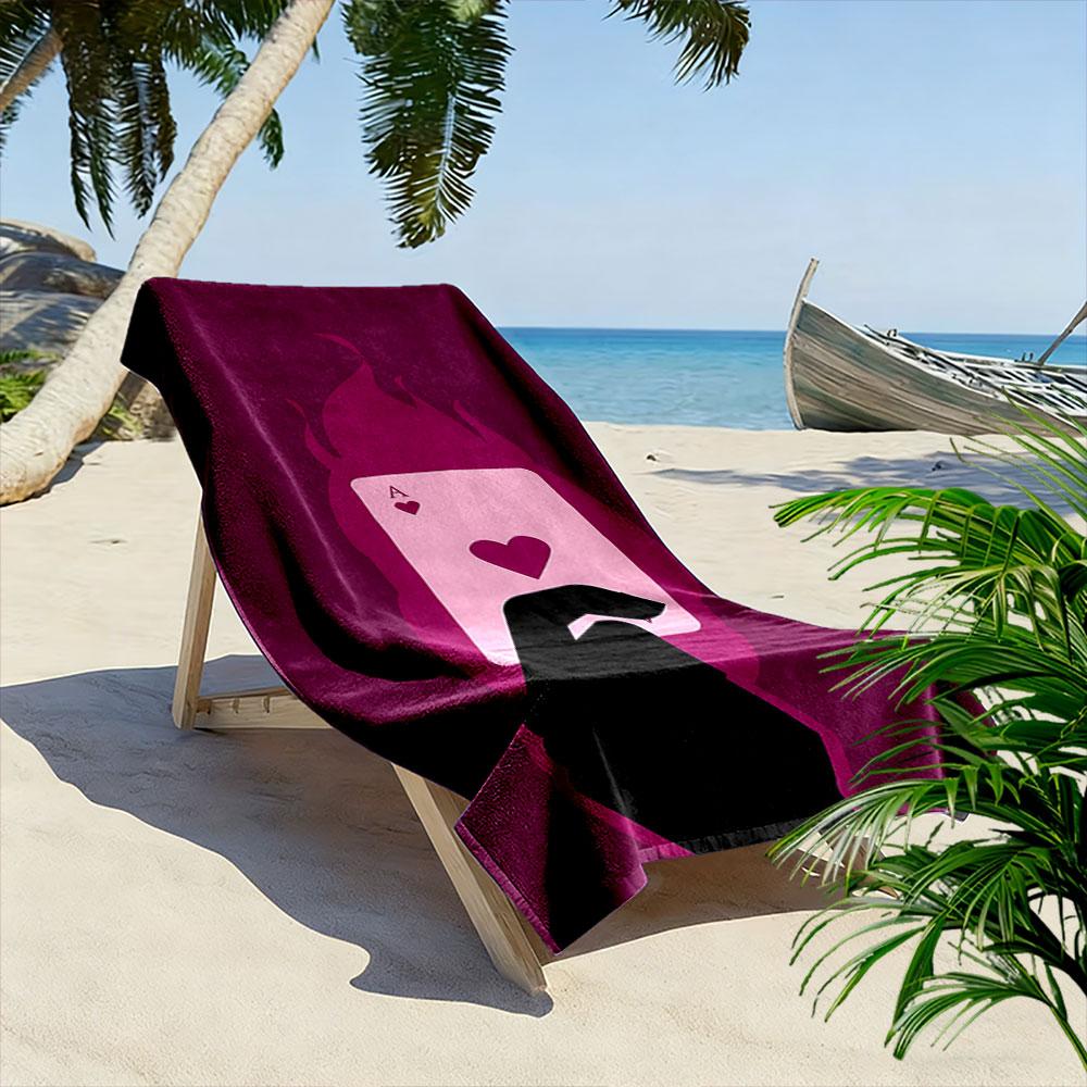 Feuriges Herz des Glücks Druck Strandtuch, schnell trocknend, geeignet für Reisen, Outdoor-Sport, Joggen, den Strand und Schwimmen, Geschenk