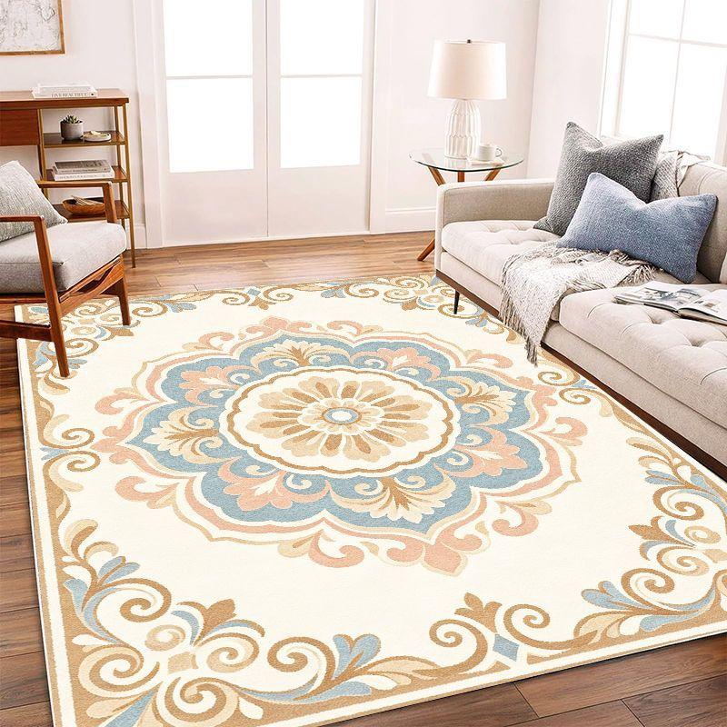 Retro French Countryside Area Rug Waterproof Non Slip Floor Carpet for Living Room Bedroom Study Home Decor