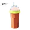 Soft Silicone Slushy Mug Homemade Slushie Cup, Freezer Squeeze Cup for Ice Drinks, Food Grade Cooling Drink Summer Smoothie Maker Juice Soda, Reusable