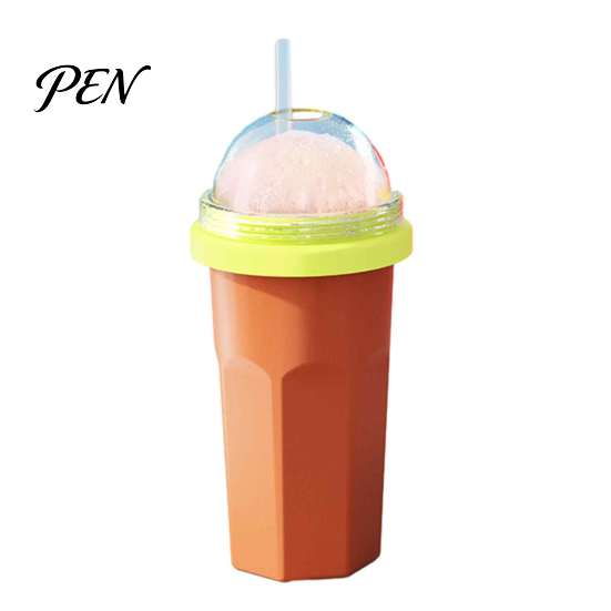 Soft Silicone Slushy Mug Homemade Slushie Cup, Freezer Squeeze Cup for Ice Drinks, Food Grade Cooling Drink Summer Smoothie Maker Juice Soda, Reusable