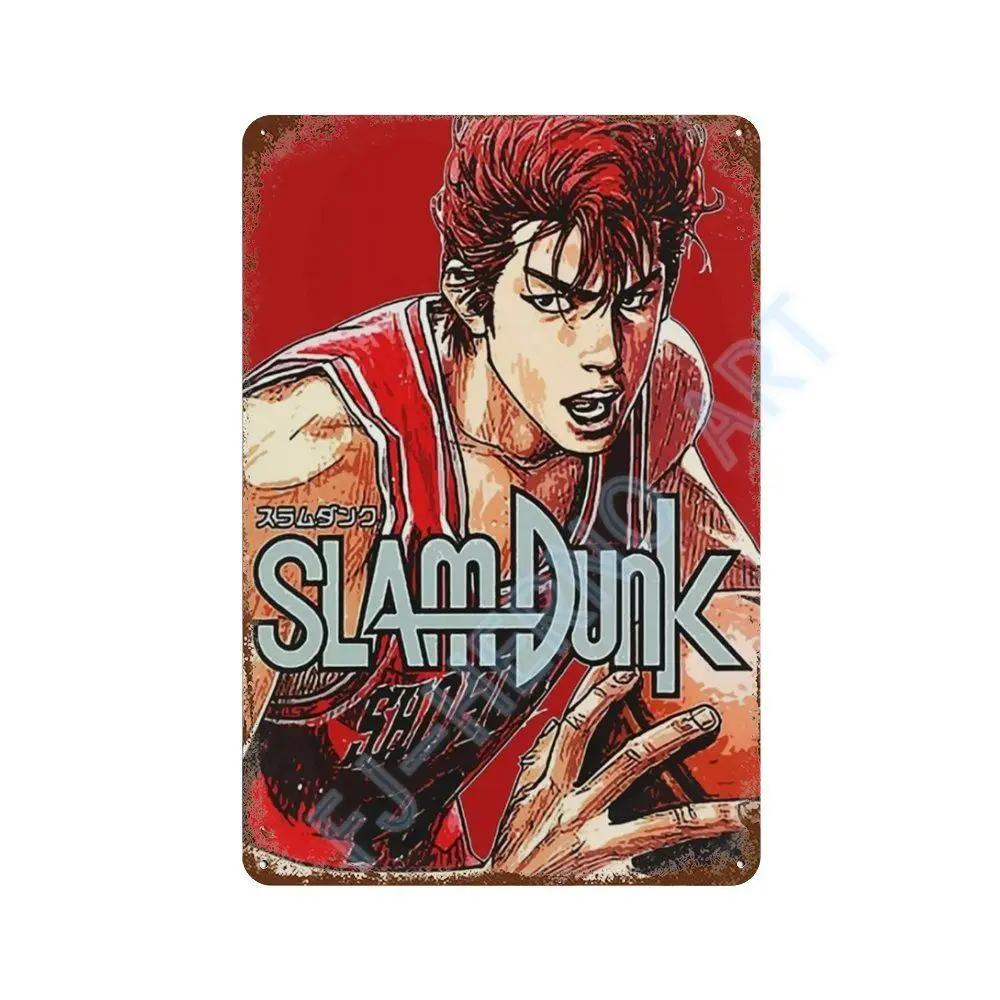 Japanese Anime Slam Dunk Metal Tin Sign Plaque Retro Poster Corridor Room Home Decor Murals Decorative Plates Wall Art Gift