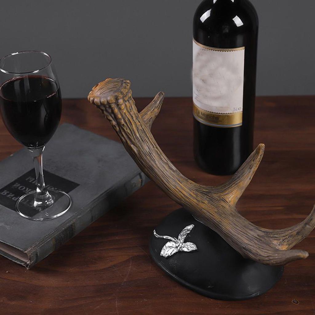Stojan na víno z jeleního paroží, Stojan na víno do skříně, Špičkový domácí stojan na lahve zahraničního vína na verandu, Ozdoby na stojan na víno.