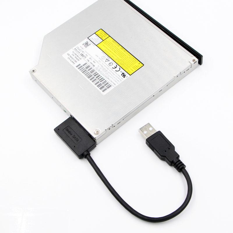 USB To Slimline SATA 13-pin Optical Drive Cable (SATA 7+6-pin) for Burning