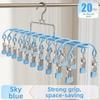 20 Clips Stainless Steel Sock Hanger Multi-Functional Laundry Drying Rack For Shoes Socks Underwear
