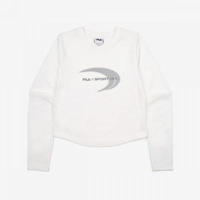 Camiseta Gráfica de Manga Longa Mistura de Algodão