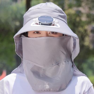 Solar Fan Hat with Neck Flap UV Protection Hat with Cooling Fan USB Rechargeable Breathable Men Women Summer Outdoor Wide Brim Sun Hat