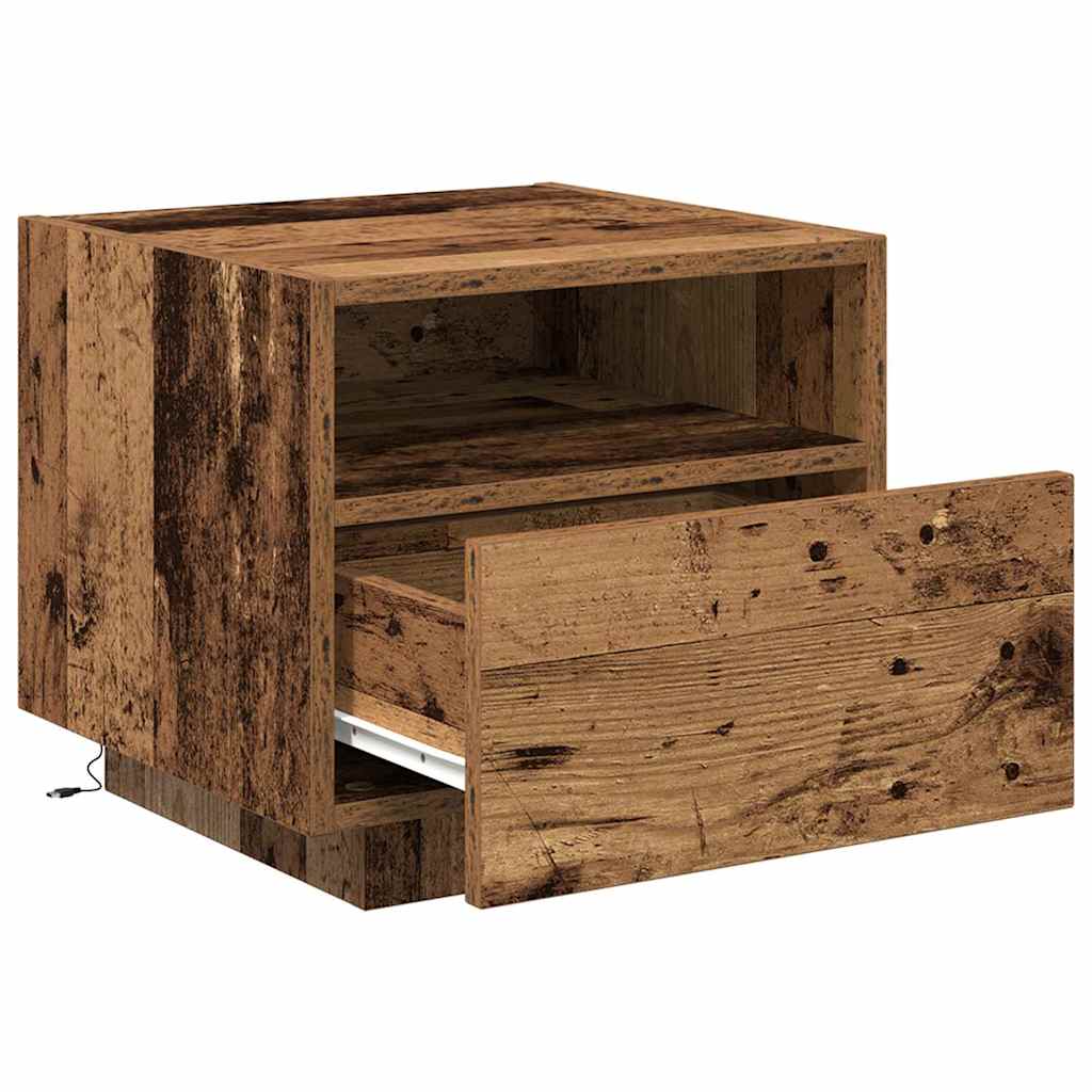 Nightstand with Drawers Reclaimed Wood Look 40 x 39 x 37 cm Engineered Wood