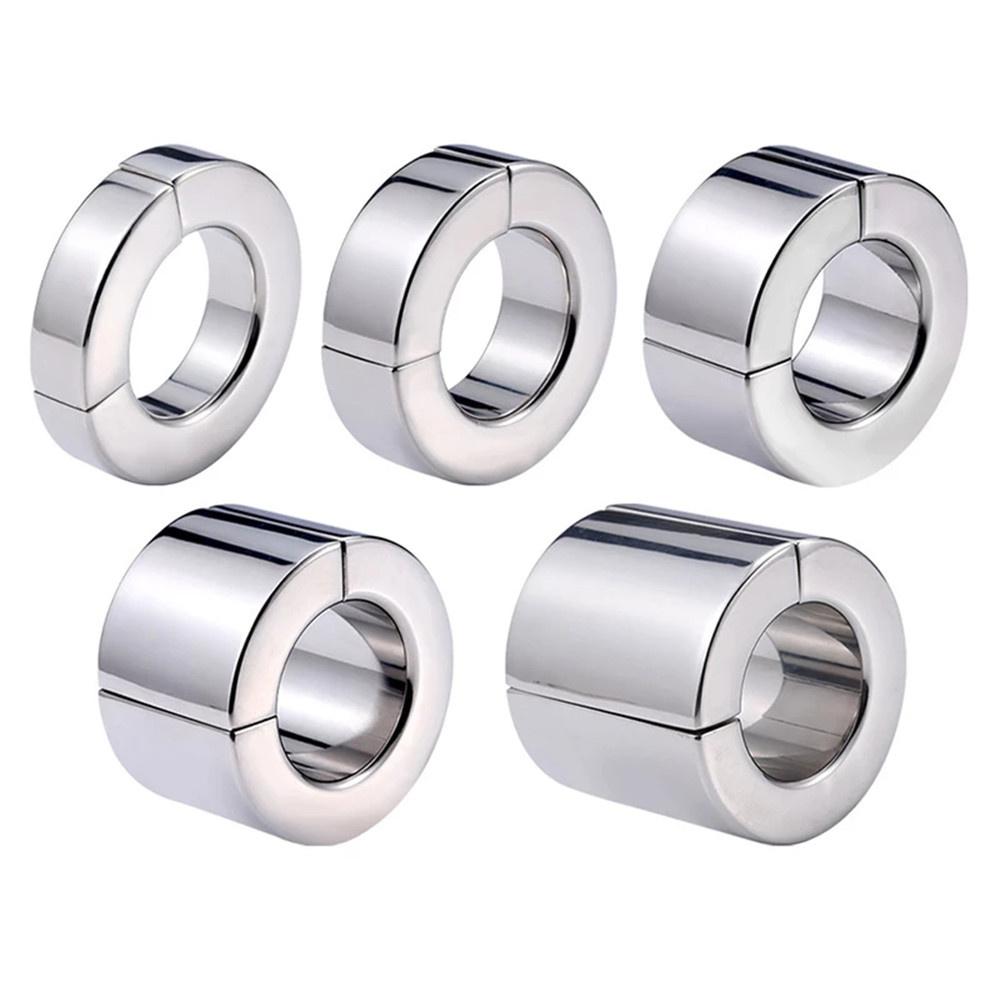 Bague Pénienne Cage à Cock Verrouillage Magnétique Métal Pendentif Scrotum Écarteur de Testicules Poids Testiculaire Contrainte Pénienne Jouets Sexuels pour Adultes pour Hommes Gay