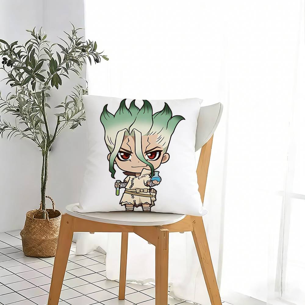 Anime D-Dr. Stone Pillow Case Pattern Printed Pillowcase For Living Room Sofa Cushion Cover