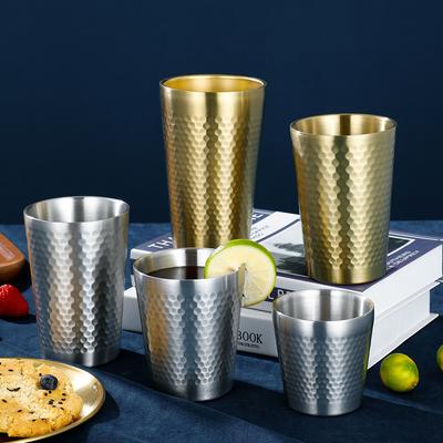 304 Stainless Steel Beer Mug Water Cup Anti Scaling Anti Fall  Restaurant Tea Cup Coffee Drink Cup