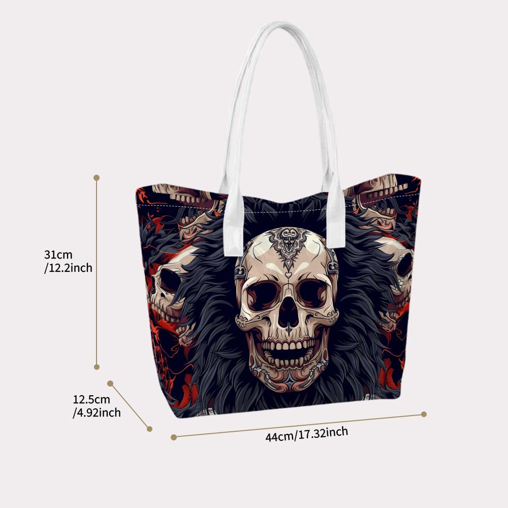 Gothic Skull Pattern Casual Tote Bag