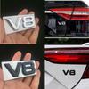 1ks 3D Kovové V6 V8 Logo Objem Motoru Zadní Kufr Zadní Dveře Znak Auta Nálepka Boční Křídlo Emblém Nálepka Styling Auta Příslušenství