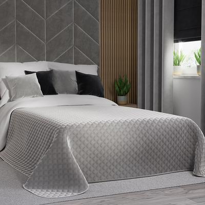 VELVI Decorative Bedspread - Classic Gray, Quilted Elegance - 220x240cm