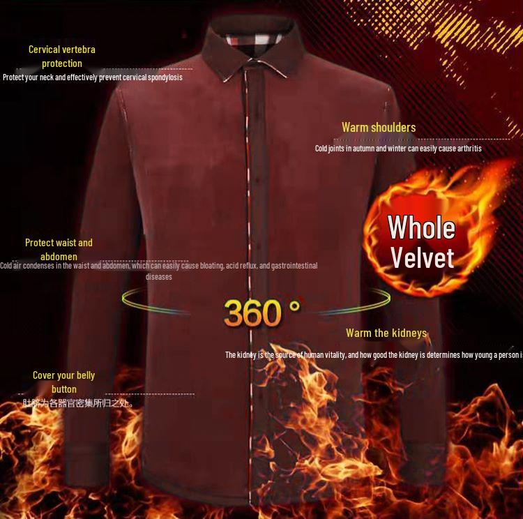 Men's Fleece-Lined Plaid Long-Sleeve Shirt