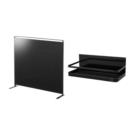 Yamazaki Kitchen Freestanding Steel Panel Vertical Black Approx. W56 x D14 x H51.5 cm Tower Floating Storage Easy Installation