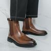 Herr Chelseaboots stor storlek höst och vinter nya herr läderstövlar modetrend högklackade läderskor