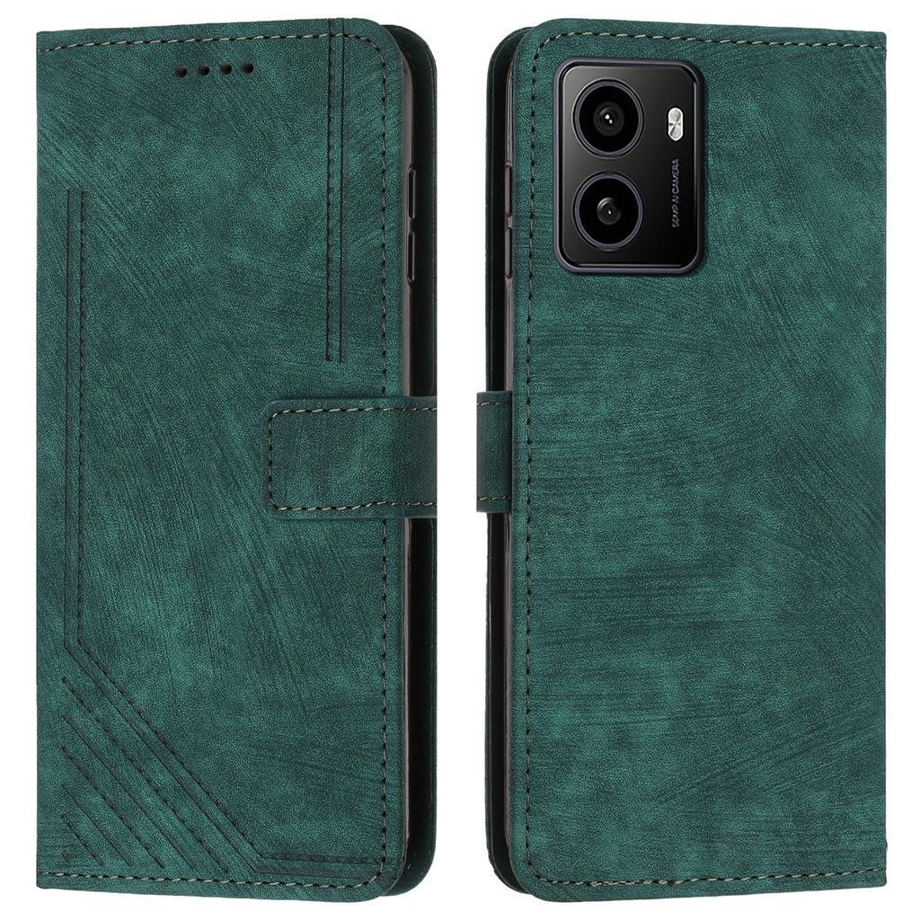 For HMD Pulse/Pulse+/Pulse Pro Case Imprinted Lines Leather Phone Cover Bookstyle Folding Stand