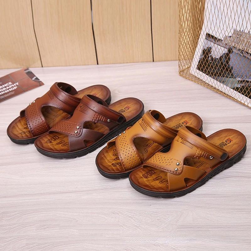 Sandali da spiaggia aperti da uomo, pantofole da uomo antiscivolo di alta qualità, traspiranti, due usi, scarpe da uomo, scarpe estive da esterno da uomo