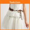 Beads Flower Shape Faux Leather Waist Belt For Dress Accessories Fashion Gift
