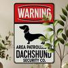 1 Pack Vintage Iron Metal Tin Plaque Warning Dachshund Security Sign - Rustic Wall Decor for Pet Owners,Distressed Finish