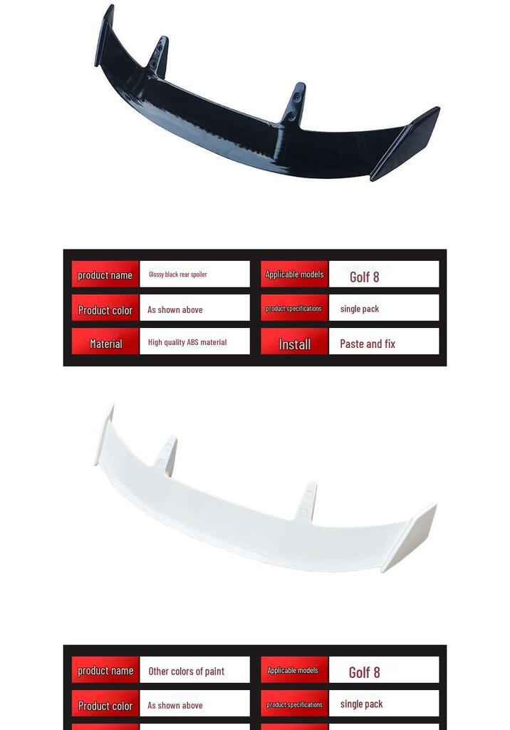 Volkswagen Golf 8 Pro R-Line Rear Roof Spoiler - No-Drill Installation