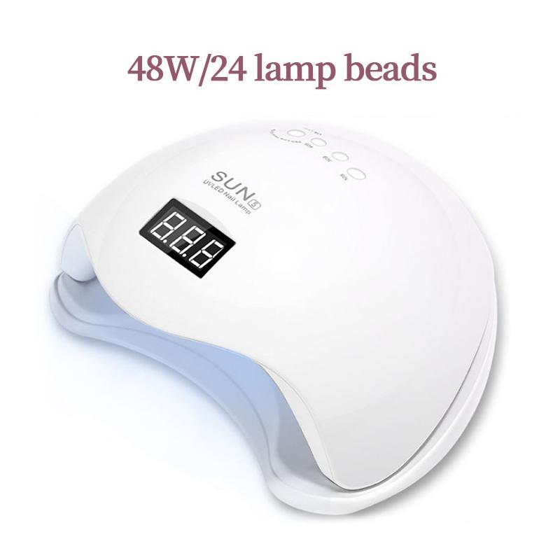 

Nail Dryer Gel Nail Polish Curing LED UV Light With 4 Timers Automatic Sensor LCD Display Professional Nail Art Tools Accessorie USB PLUG білий