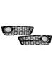 2PCS Honeycomb Front Fog Lamp Cover Grille Grill Fit A5 2007-2011