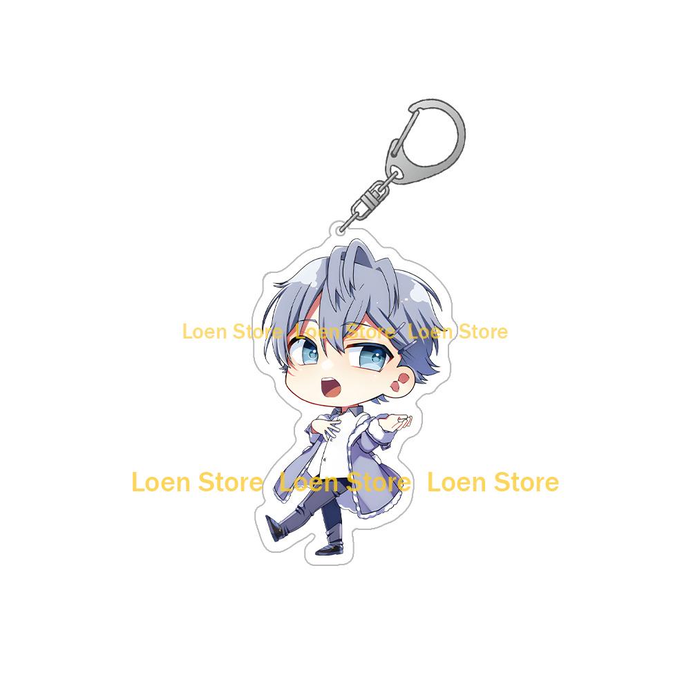 Loen Mini World Vtuber Colorful Peach Official Anime Peripheral Jpapa Noa Tattsun Siva Acrylic Keychain Cute Anime Bag Pendant