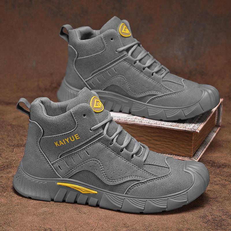 Men's Retro High-Top Work Boots: Dirt-Resistant, Lightweight, and Durable for Autumn/Winter Outdoor Activities.