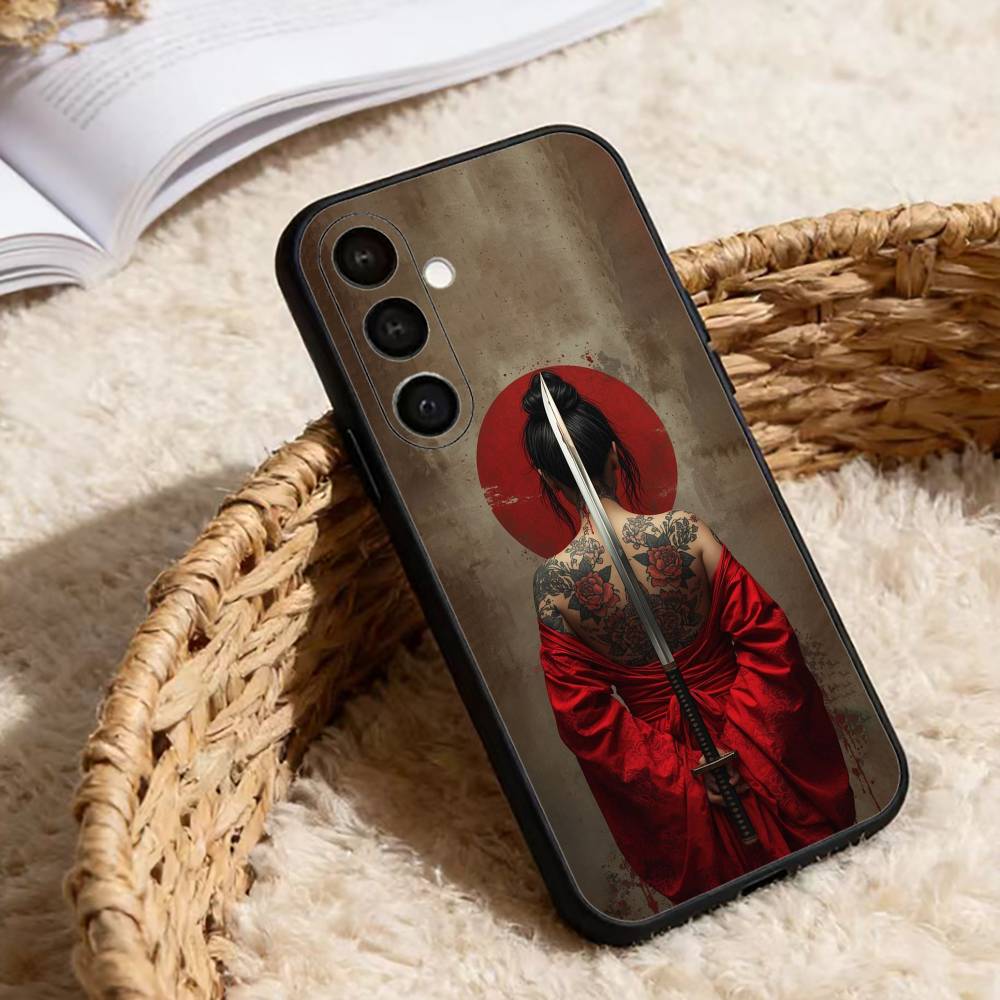 Japan Samurai X Beauty Cool Phone Case For Samsung Galaxy A91,80,73,72 ,71,53,52,32 ,31,22,21s,20,Soft Black Case
