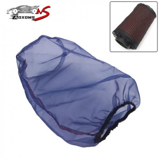 Blue Universal Car Water Guard Cold Air Intake Pre-Filter Cone Filter Sock Cover