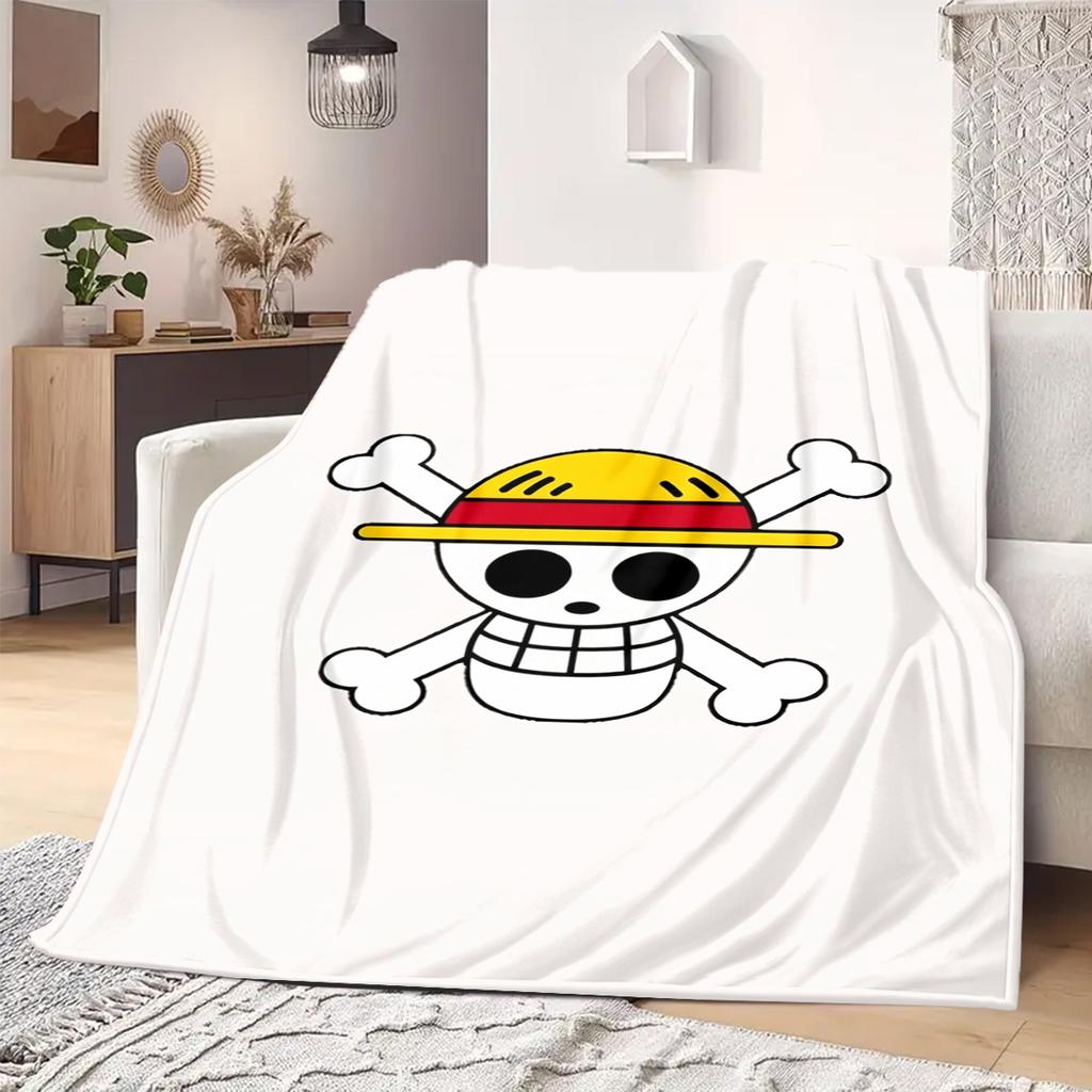 ONE PIECE Straw Hat Pirates Print Blanket Warm Comfortable Flannel Blanket Suitable for Bedrooms,Sofas, Beds,Chairs -QIAO113