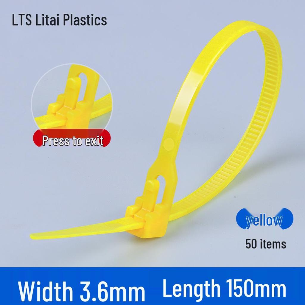 Reusable Retractable Nylon Cable Tie with Buckle - 4x150mm