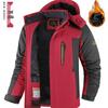 Wasserdichte Winddichte Herren-Outdoorjacke mit Plus-Samt-Futter, Dick gefüttert - Warmer Baumwollgepolsterter Mantel für Herbst und Winter