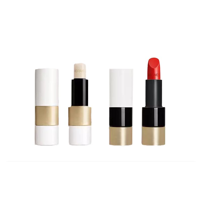 Hermes Magnificent Lip Lip Double Gift Box Set Moisturizing 5306451 5306451-Lip balm 3.5g + satin lipstick #75