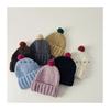 Children's Knitted Hat Autumn and Winter New Cute Fur Ball Baby Warm Ear Protection Hat Boys and Girls Hat