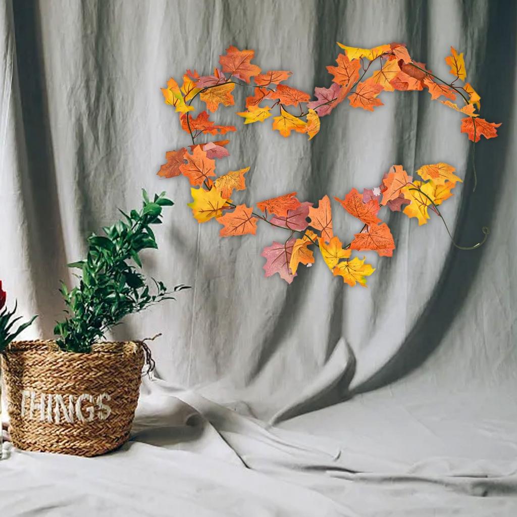 Autumn Leaf Garland Fall Decoration Maple Leaf Vine Long-lasting Use