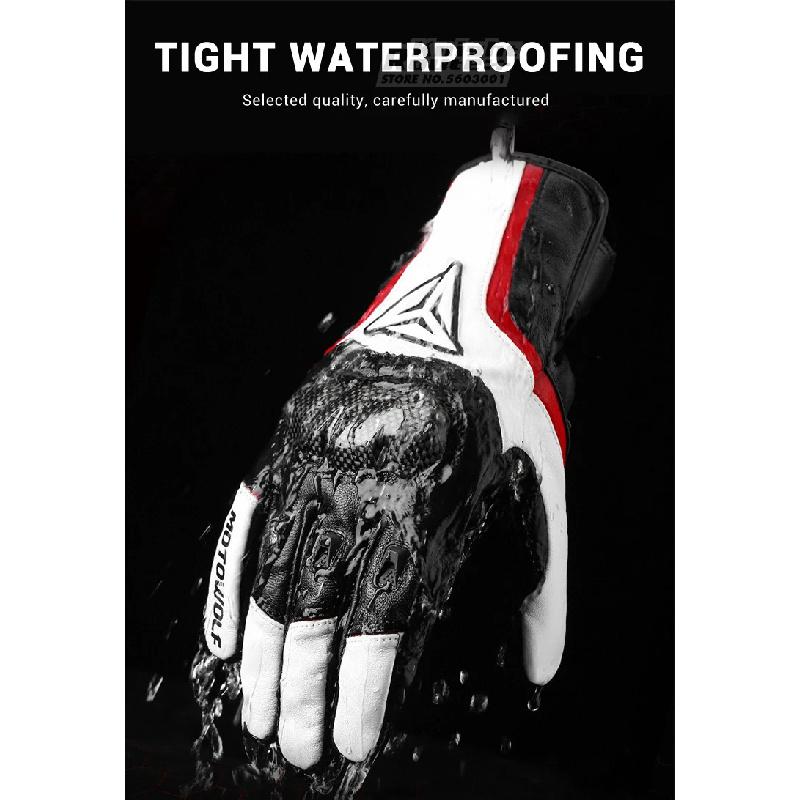 Motorcycle Gloves Leather Men Gloves Summer Cycling Motorbike Guantes Moto Motocross Bicycle Touch Screen Breathable Protective