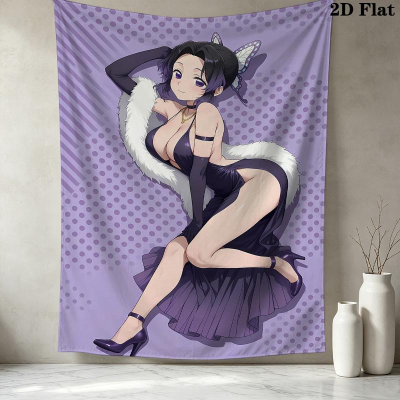 Demon Slayer Wall Tapestry Aesthetic Wall Hanging Printed Fabric Blanket Decorative Tapestries For Bedroom Living Room Home Decor