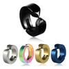 Men Street Round Geometric Circle Stainless Steel Ear Clip Ear Cuff Jewelry Hoop Earrings