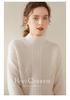 Women's Cashmere Cable Knit Sweater - Half-High Collar, Thick, Loose Fit, Solid Color, Perfect for Autumn/Winter