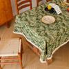Floral Tablecloth Rustic Farmhouse Cotton Linen Blend Table Cover Dining Coffee