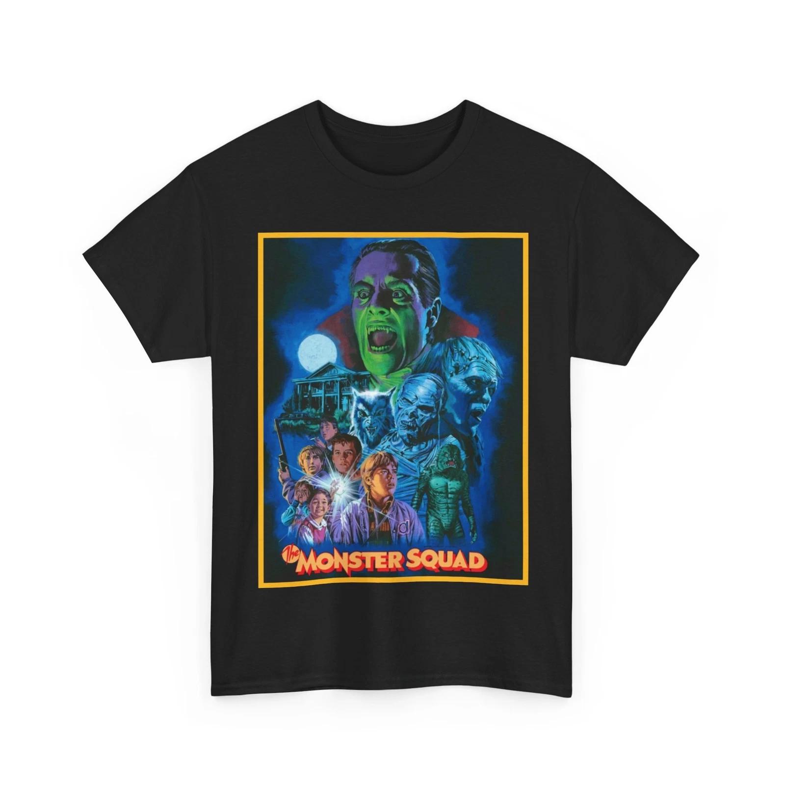 Monster Squad Movie Fitted 100% Cotton T-shirt Mens Tees Top Unisex Heavy Cotton Tee 2XL