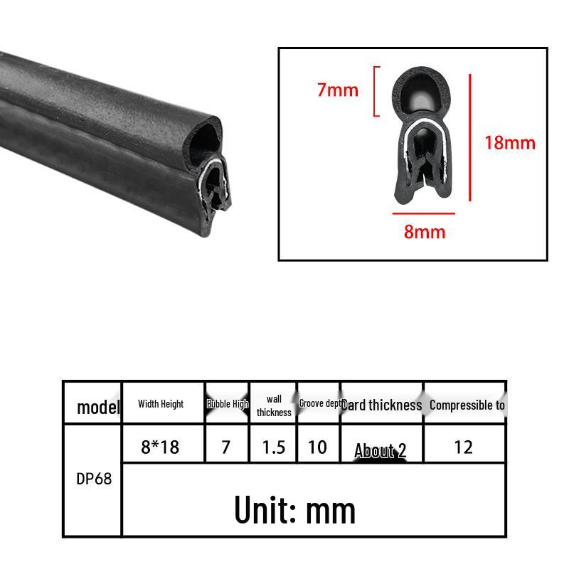 High-Temperature Resistant U-Shaped Rubber Sealing Strip for Dustproofing Electrical Cabinets and Car Doors