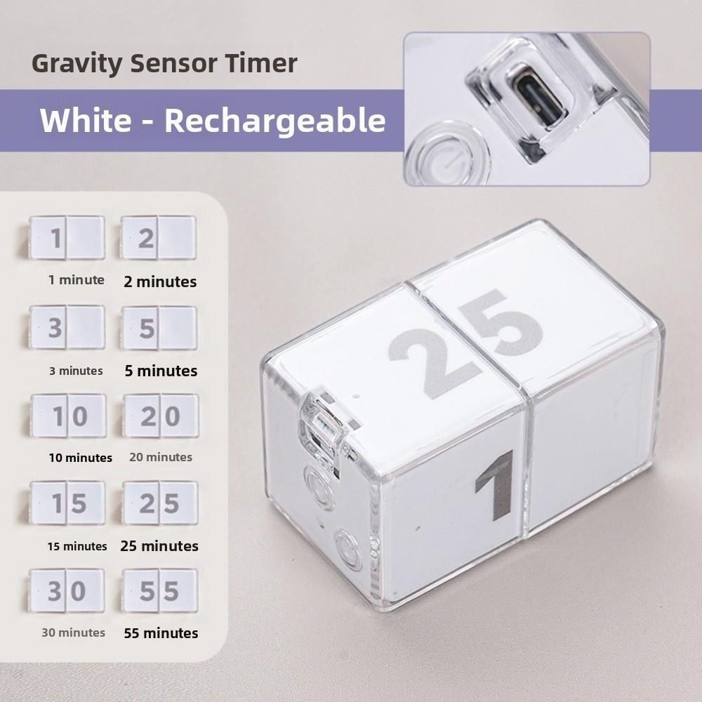 Type-C Charging Cube Countdown  Timer Self Discipline Kitchen Timer  Cooking