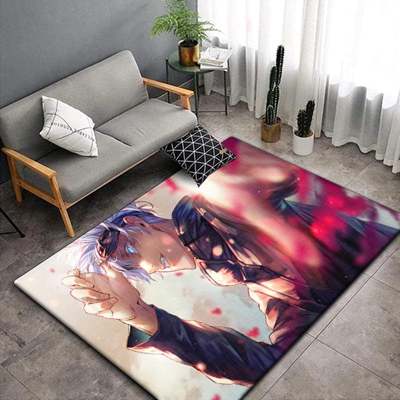 Jujutsu Kaisen Anime Rug Large,Carpet Rug for Living Room Bedroom Sofa Decoration,Doormat Kitchen Non-slip Floor Mat Picnic Camp